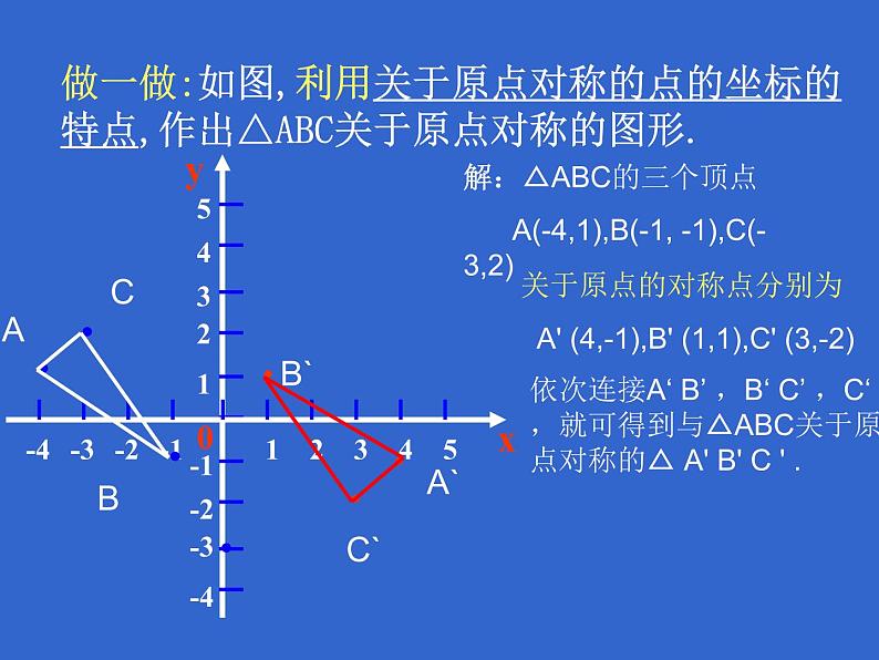 人教版数学九年级上册23.2.3 关于原点对称的点的坐标课件第7页