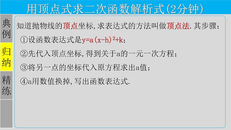 22.1.4（2） 用待定系数法求二次函数的解析式-2021-2022学年九年级数学上册教学课件（人教版）06
