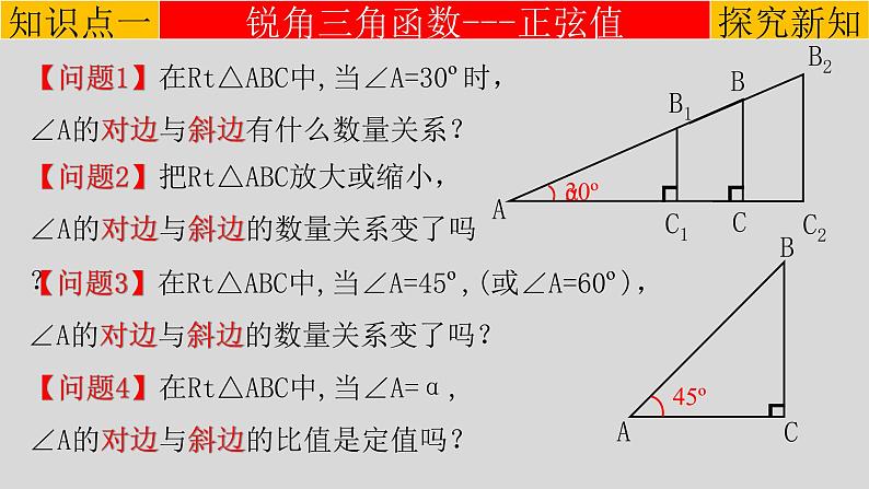 28.1（1） 锐角三角函数-正弦-2021-2022学年九年级数学下册教学课件（人教版）第3页