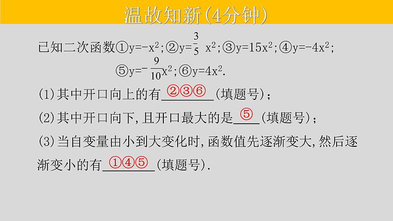 22.1.3（1） 二次函数y=ax²+k的图象和性质-2021-2022学年九年级数学上册教学课件（人教版）第2页