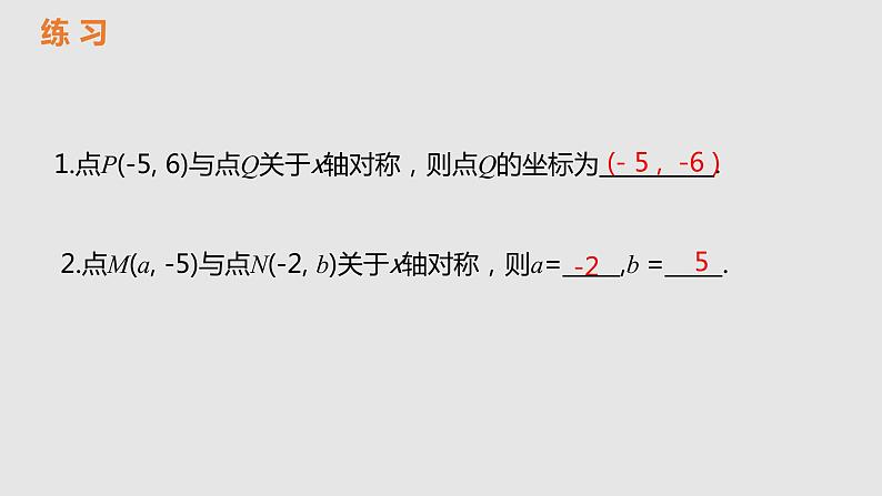 13.2 第2课时  用坐标轴表示轴对称课件 2021—2022学年人教版数学八年级上册07