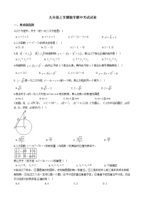 2021年江苏省苏州市九年级上学期数学期中考试试卷含答案