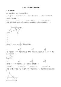 2021年河北省石家庄市九年级上学期数学期中试卷 (3)含答案