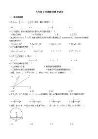 2021年湖南省长沙市九年级上学期数学期中试卷含答案