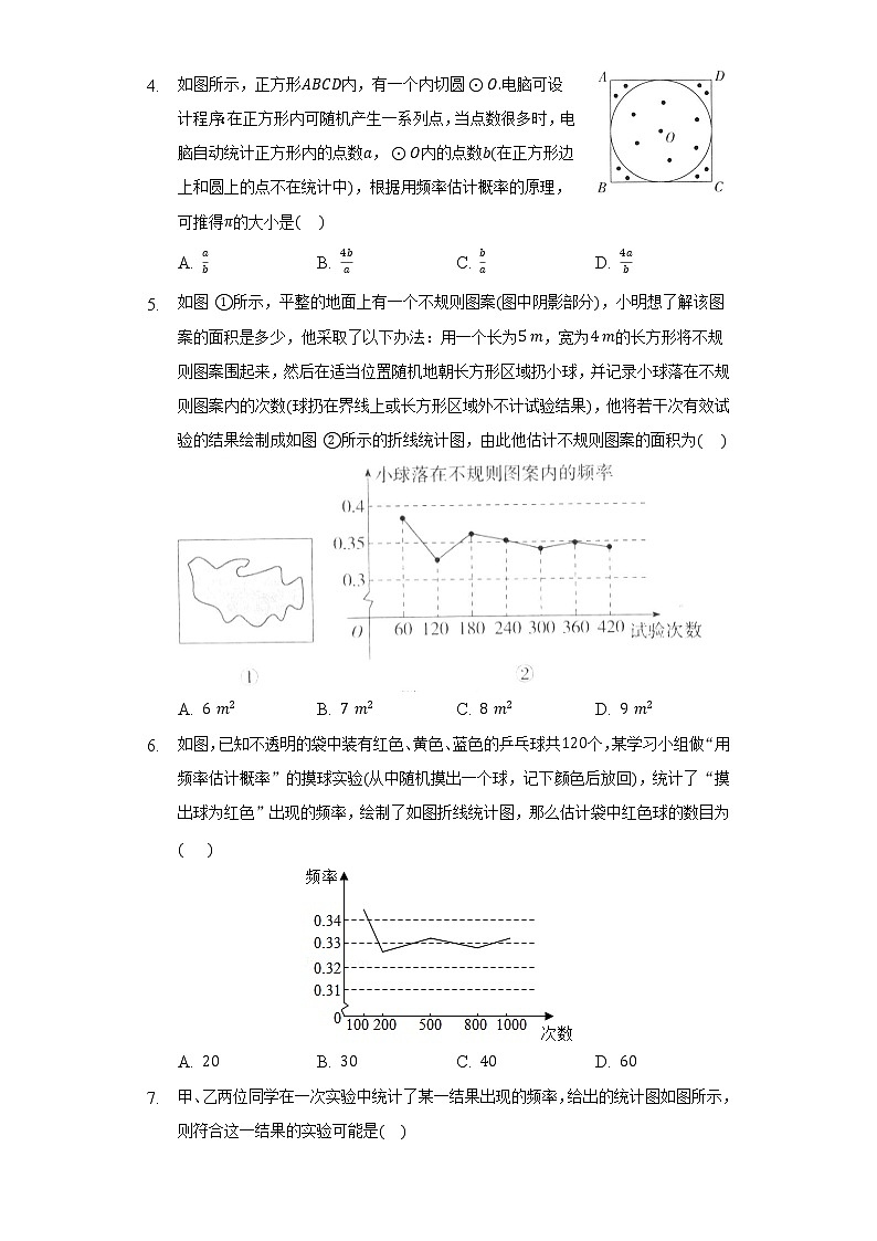 8.6收取多少保险费才合理   同步练习   苏科版初中数学九年级下册02