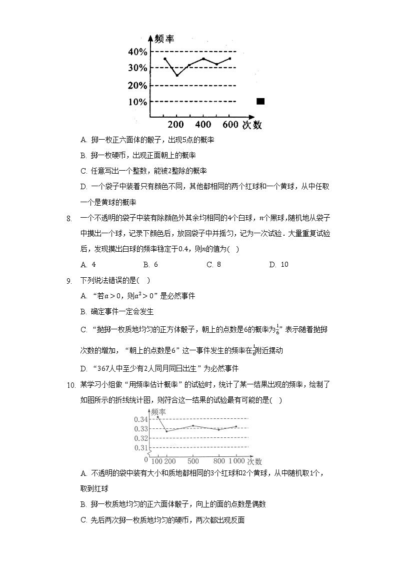 8.6收取多少保险费才合理   同步练习   苏科版初中数学九年级下册03