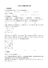 2021年江西省九年级上学期数学期中试卷含答案