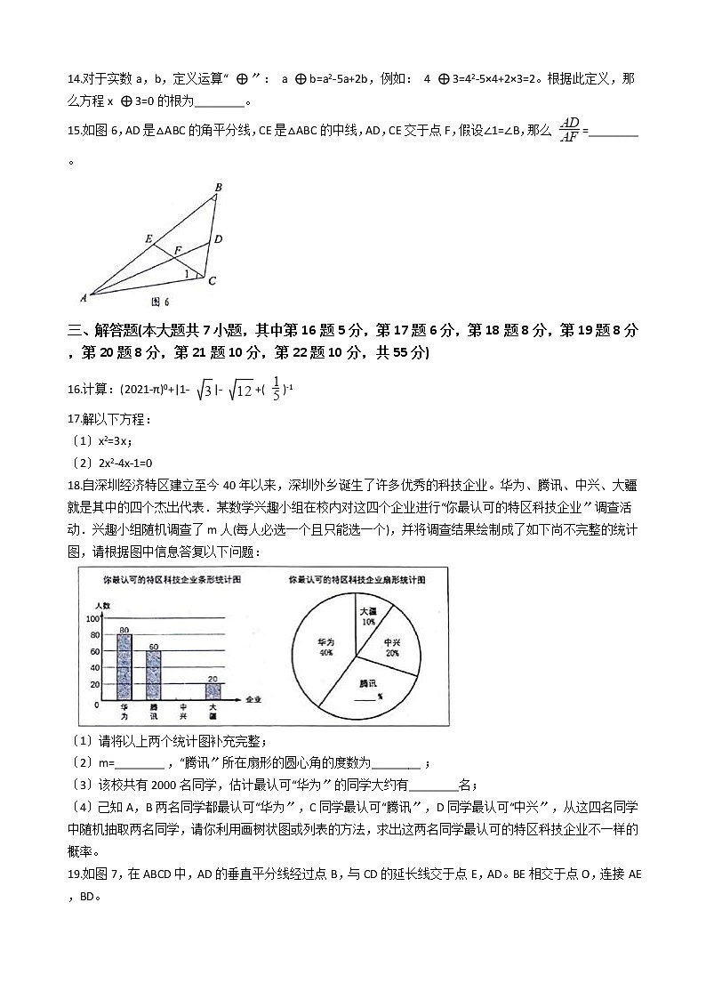 2021年广东省深圳市九年级上学期数学期中试卷含答案第3页