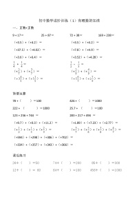 初中数学2.4 有理数的加法综合训练题