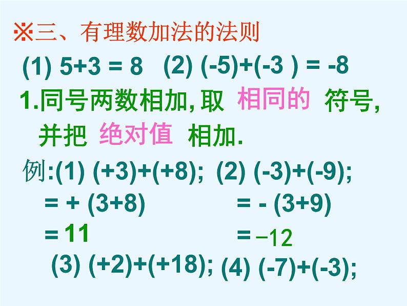 1.5 有理数的加法（12）（课件）数学七年级上册-冀教版05