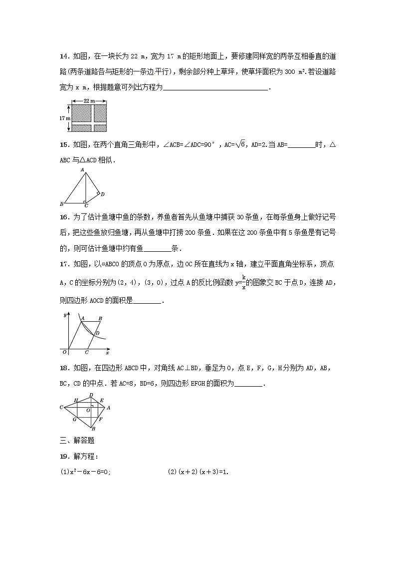 北师大版数学九年级上册期末模拟试卷05（含答案）第3页