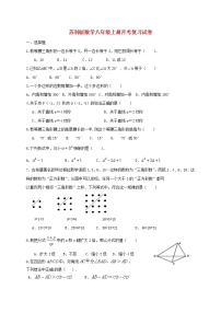 苏科版数学八年级上册月考复习试卷08（含答案）