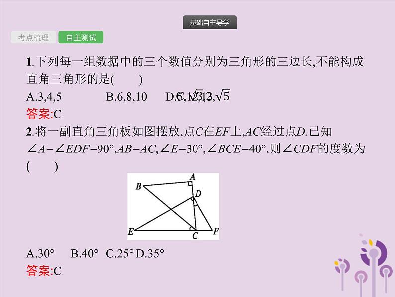 (通用版)中考数学总复习：第16课时《直角三角形》课件 (含答案)第3页