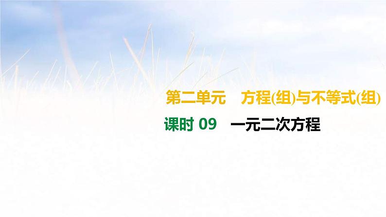 (广西版)中考数学总复习课件9《一元二次方程》(含答案)第1页