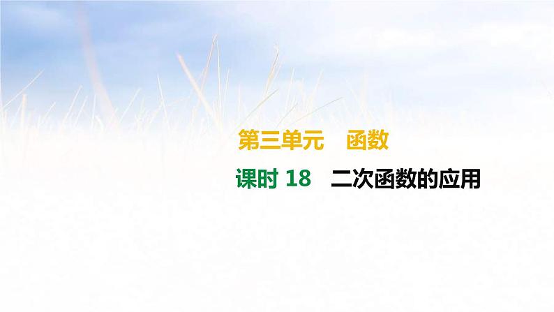 (广西版)中考数学总复习课件18《二次函数的应用》(含答案)第1页