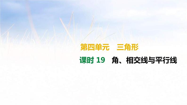 (广西版)中考数学总复习课件19《角、相交线与平行线》(含答案)01