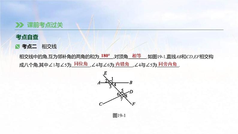 (广西版)中考数学总复习课件19《角、相交线与平行线》(含答案)04