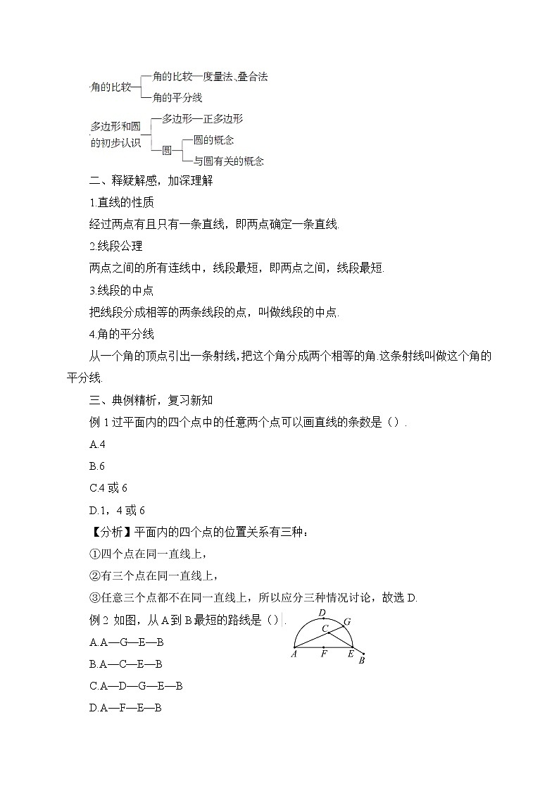 北师大版数学七年级上册  第四章 基本平面图形  章末复习【教学课件+教案】02