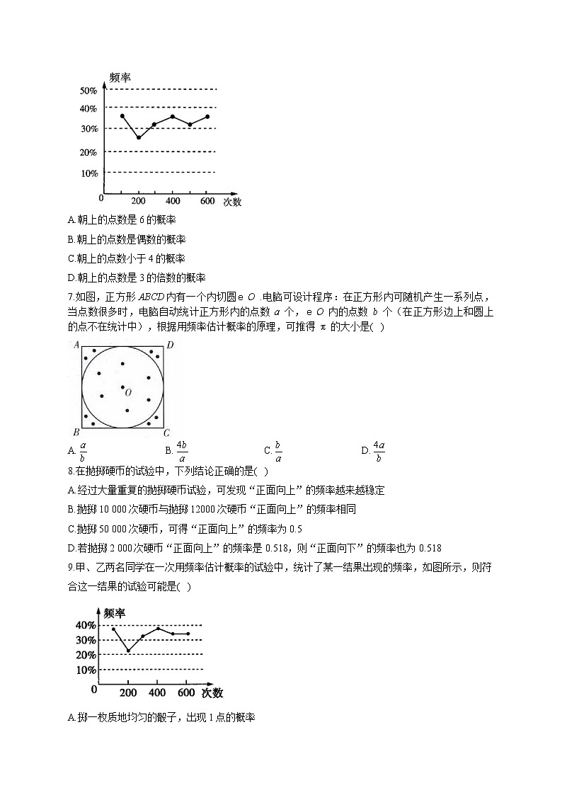 北师大版九年级数学上册同步课时作业 3.2用频率估计概率 练习02