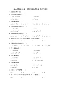 新人教版2022届一轮复习打地基练习 合并同类项