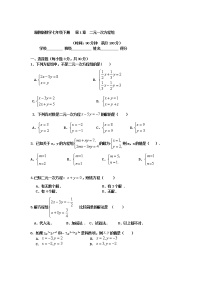 数学湘教版第1章 二元一次方程组综合与测试一课一练