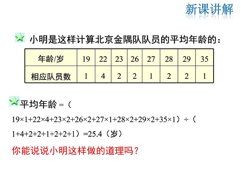 2021-2022学年度北师大版八年级上册数学课件 6.1  平均数第7页