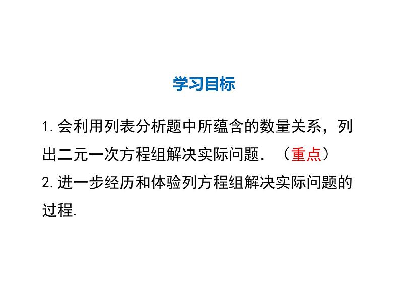 2021-2022学年度北师大版八年级上册数学课件 5.4  应用二元一次方程组——增收节支02