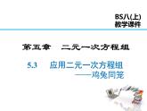 2021-2022学年度北师大版八年级上册数学课件 5.3  应用二元一次方程组——鸡兔同笼
