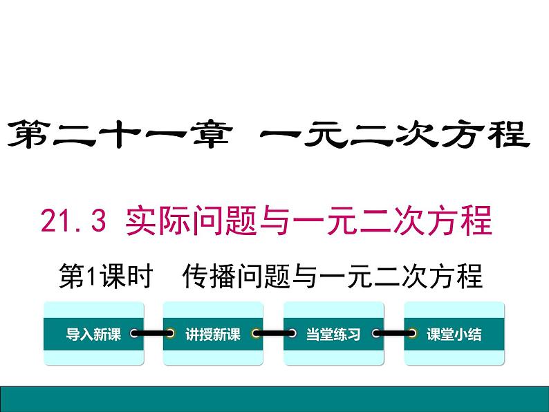 21.3 第1课时  传播问题与一元二次方程课件PPT第1页