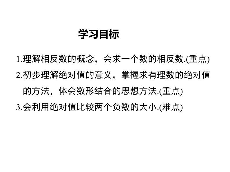 2021-2022学年度北师大版七年级上册数学课件 2.3 绝对值第2页