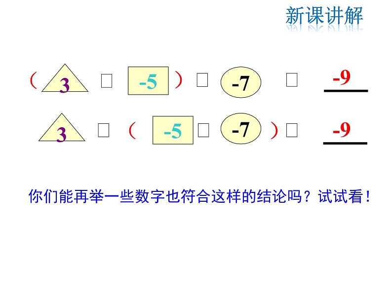 2021-2022学年度北师大版七年级上册数学课件 2.4 第2课时 有理数加法的运算律05