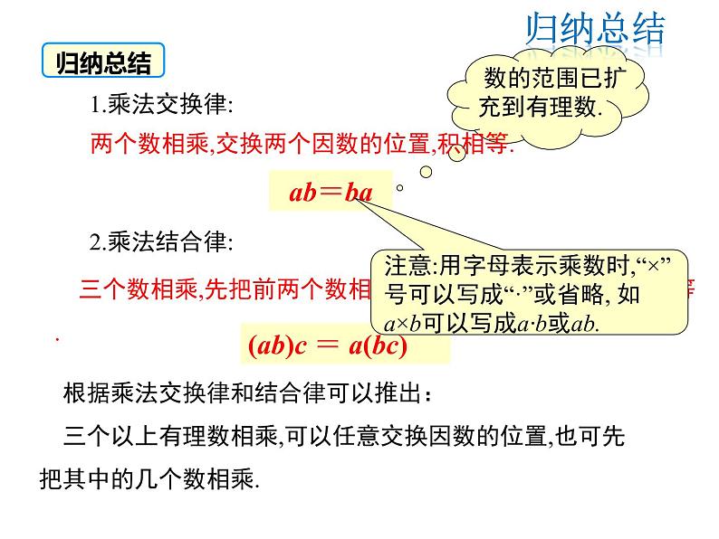 2021-2022学年度北师大版七年级上册数学课件 2.7 第2课时 有理数乘法的运算律第7页