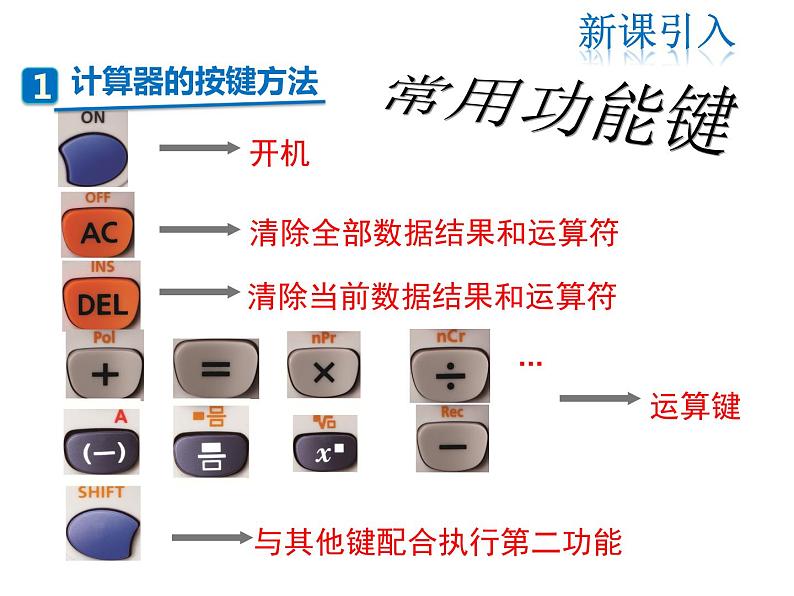 2021-2022学年度北师大版七年级上册数学课件 2.12 用计算器进行运算第5页