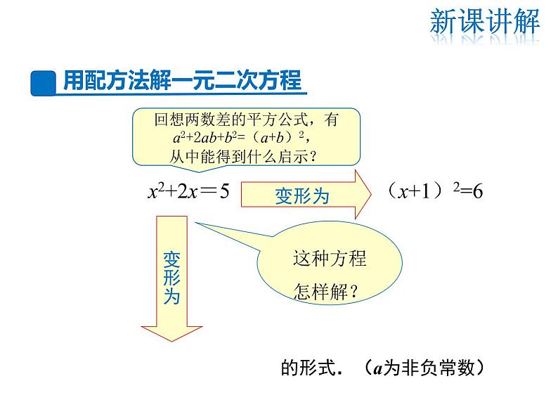 2021-2022学年度华师大版九年级上册数学课件 22.2  一元二次方程的解法（第2课时）04