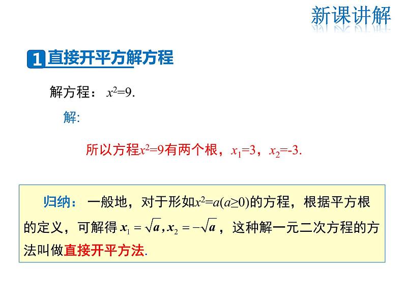 2021-2022学年度华师大版九年级上册数学课件 22.2  一元二次方程的解法（第1课时）04