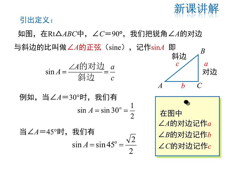 2021-2022学年度华师大版九年级上册数学课件 24.3 第1课时 锐角三角函数06