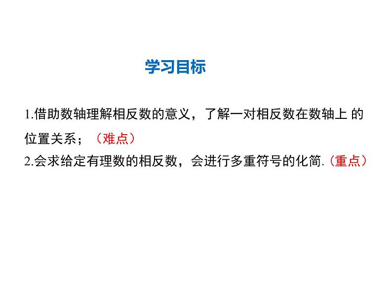 2021-2022学年度华师大版七年级上册数学课件 2.3 相反数第2页