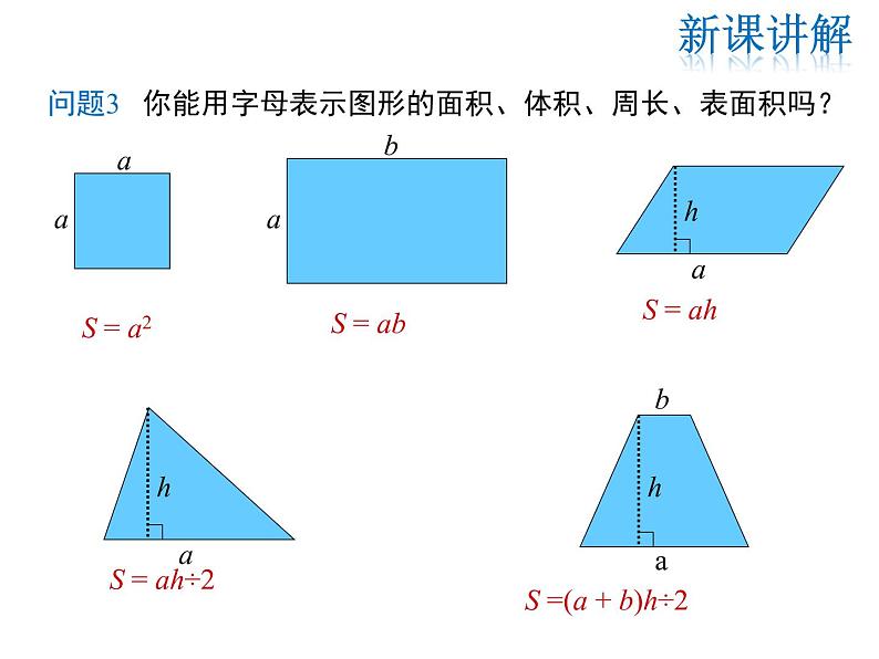 2021-2022学年度华师大版七年级上册数学课件 3.1.1 用字母表示数06