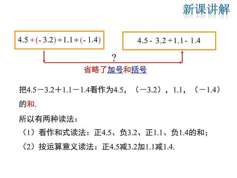 2021-2022学年度华师大版七年级上册数学课件 2.8 有理数的加减混合运算06