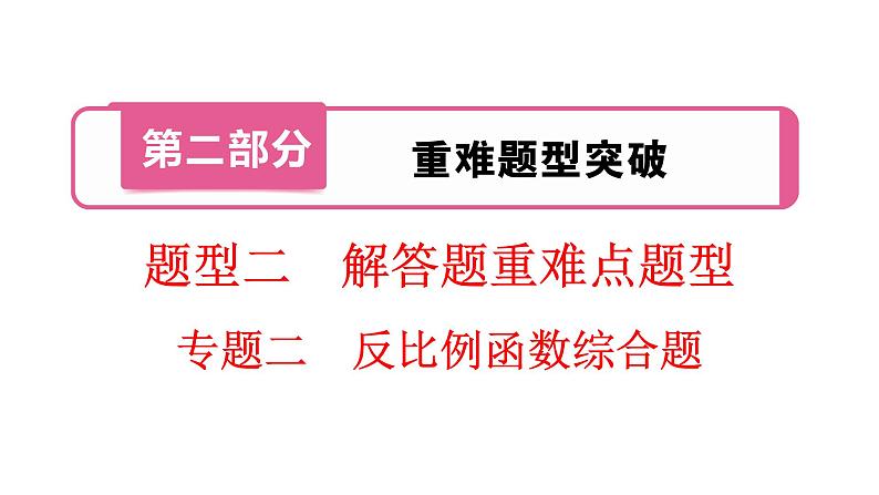 题型2  专题2　反比例函数综合题课件PPT第1页