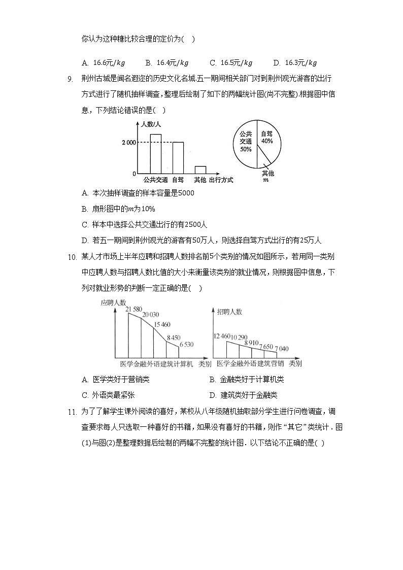 20.3综合与实践  体重指数 同步练习   沪科版初中数学八年级下册第3页