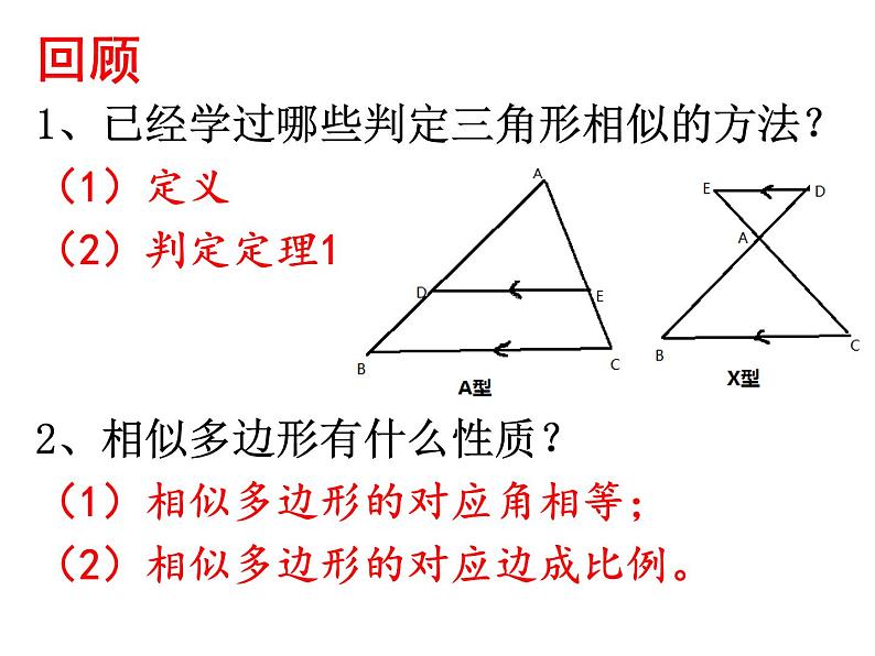 2020—2021学年人教版数学九年级下册27.2.1相似三角形的判定课件PPT第2页