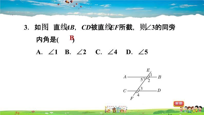 北师大版数学七年级下册  第二章  相交线与平行线  2.2.2用“ 内错角、同旁内角”判定平行线【习题课件】04