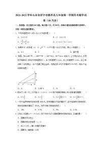 山东省济宁市嘉祥县2021-2022学年九年级上学期月考数学【试卷+答案】（10月份）