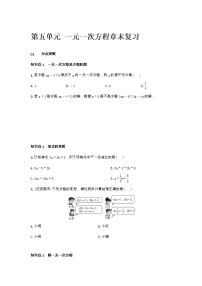 2021学年第五章 一元一次方程综合与测试课堂检测