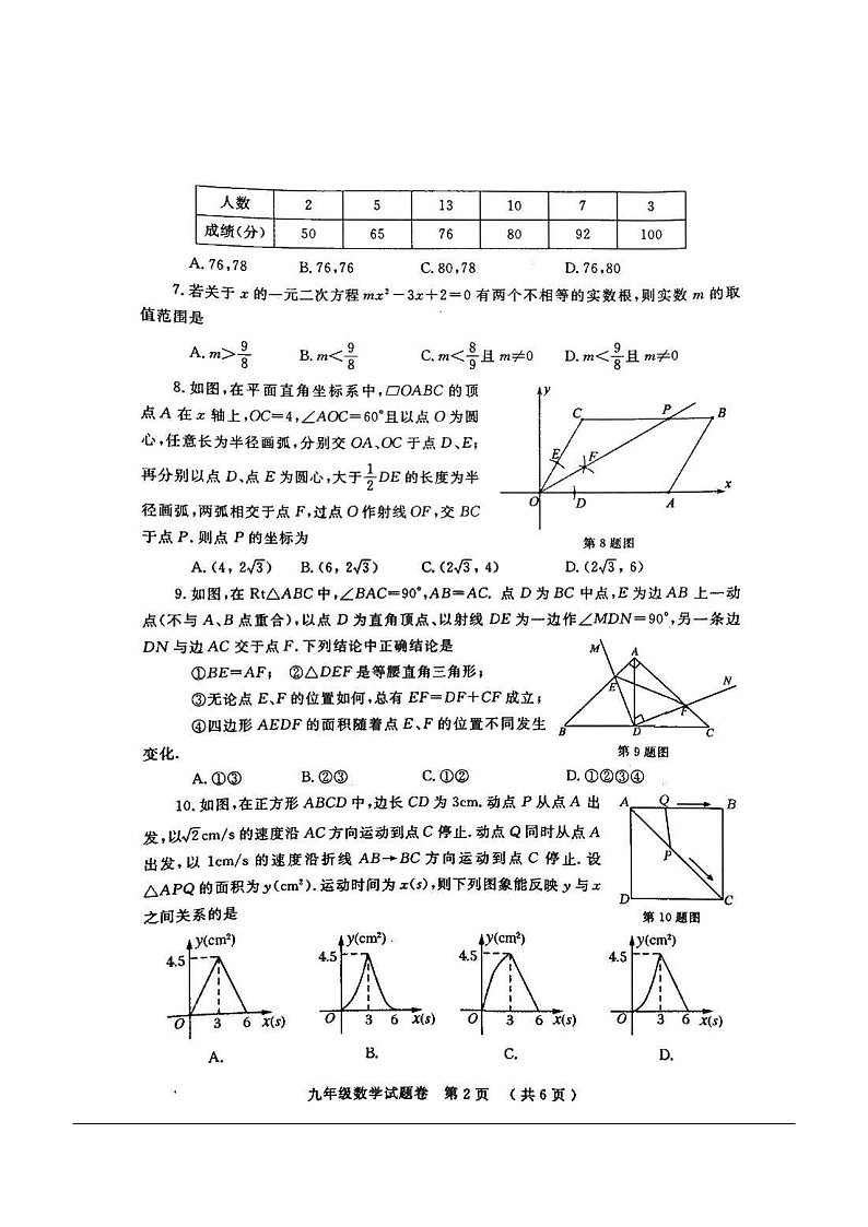 河南郑州二测数学试卷第2页