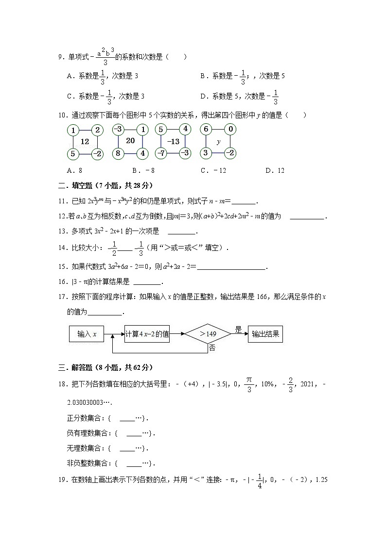 2021-2022学年广东省东莞市瑞风实验学校七年级（上）期中数学试卷第2页