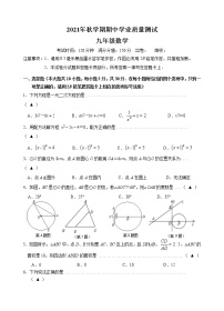 江苏省宜兴市树人中学教育集团2021-2022学年九年级上学期期中学业质量测试数学【试卷+答案】