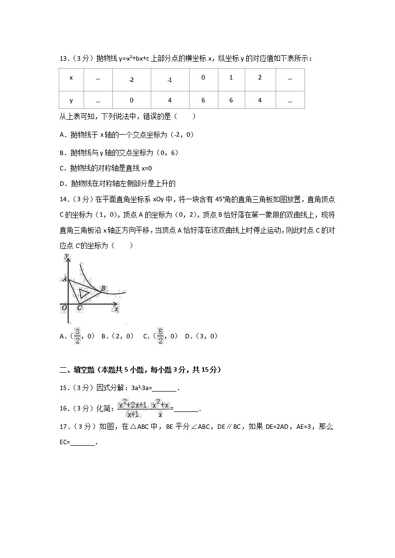 (山东版)2021年中考数学模拟练习卷21（含答案）试卷第3页
