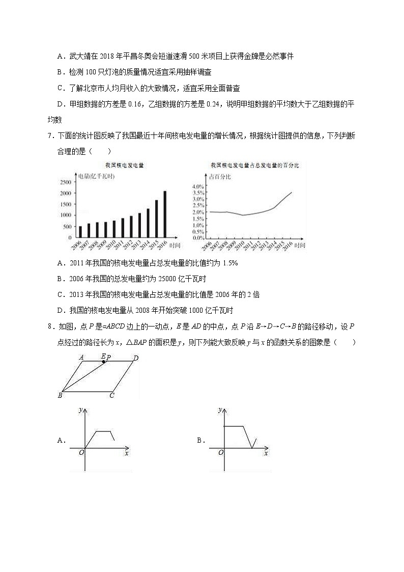 (北京版)2021年中考数学模拟练习卷11（含答案）第2页